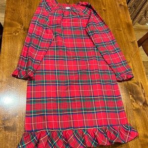 Girl’s flannel nightgown. Size 14, Lands End. Red & green plaid.